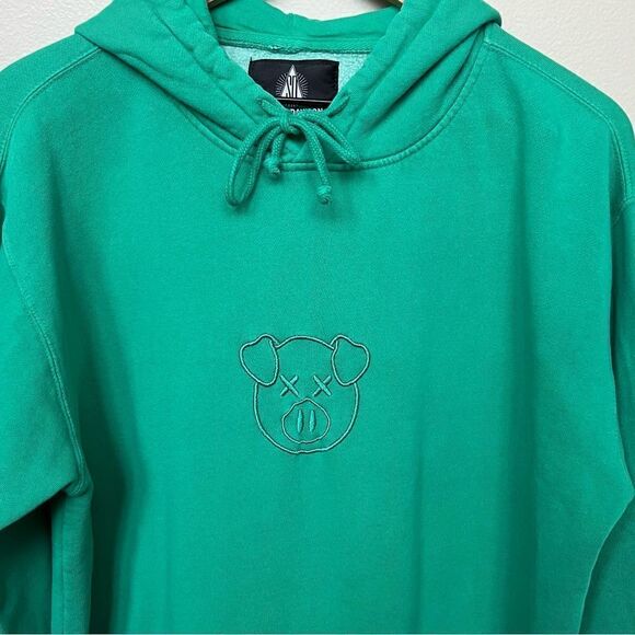 Shane Dawson x Jeffree Star Emerald Green Pig Hoodie Large Pullover Sweatshirt - Picture 6 of 10